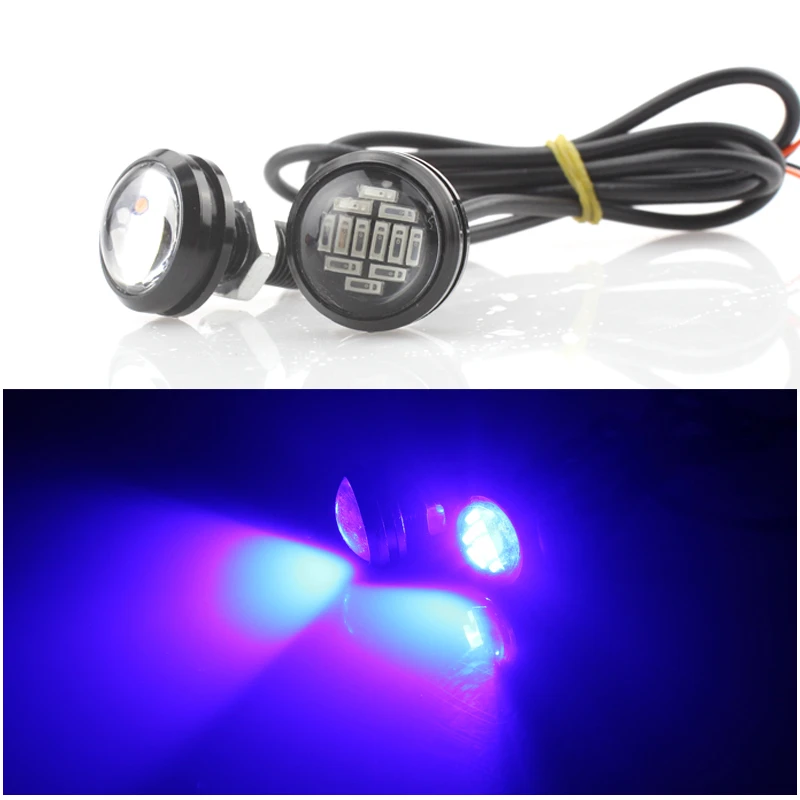 2 шт. автомобильная лампа с орлиным глазом 23 мм 4014 12SMD DC12V 15 Вт Eagle Eye светодиодная система DRL дневные ходовые огни обратный резервный сигнал поворота лампа