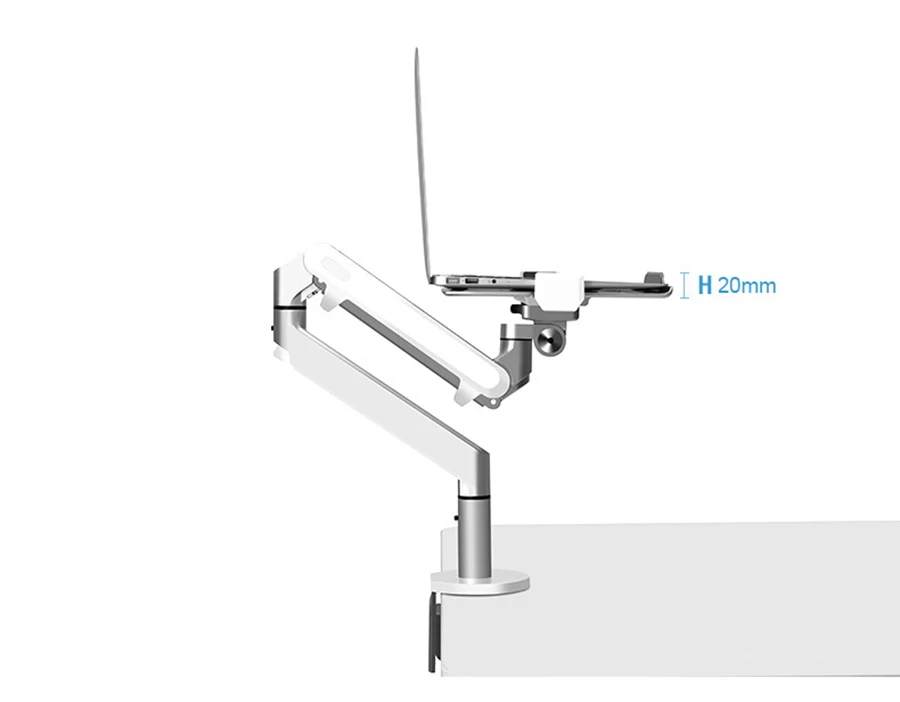OZ-1S Aluminum 2 in 1 Mount 12-17 inch Laptop Holder + 17-32 inch Monitor Holder Gas Strut Arm Desk