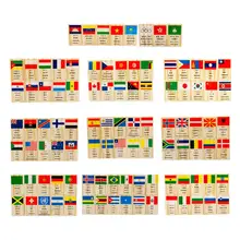 Развивающие игрушки для малышей с принтом флага Стиль домино деревянный пазл мультфильм Монтессори милые подарки на день рождения детские игры