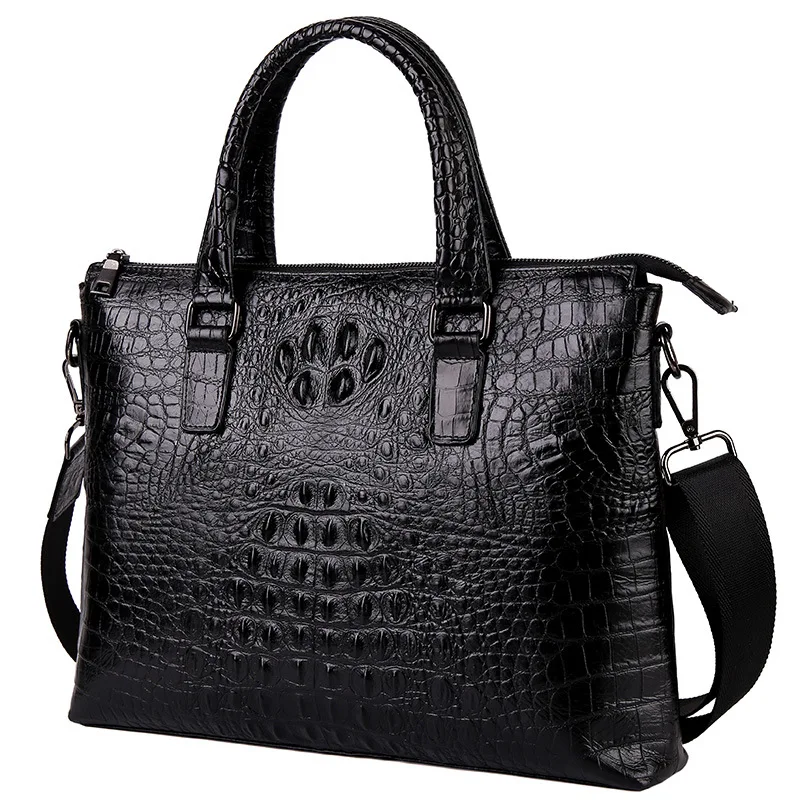 Сумка для ноутбука из натуральной кожи с узором «крокодиловая кожа», мужская сумка-мессенджер из коровьей кожи на плечо, бизнес-документ, мужская сумка, новинка