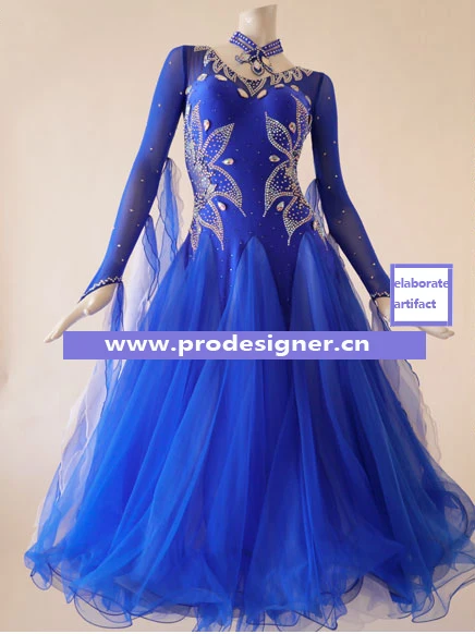 

Ballroom Dance Dress Ballroom Dress Standard Ballroom dancing costume Modern Dancewearr Waltz Tango dress social dance blue