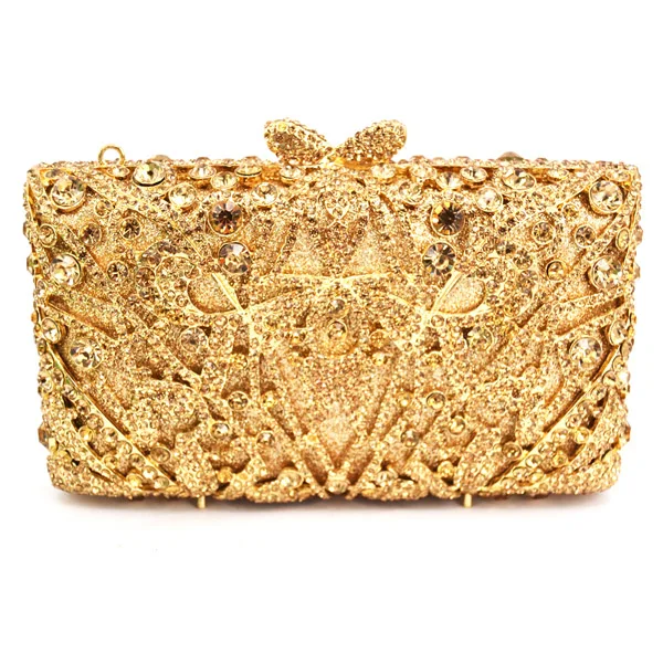 gold diamante clutch bag