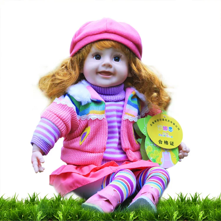 

Fashion princess girl doll attractive cute silicon electric touch sensor baby doll toy 35cm for brithday christmas gift