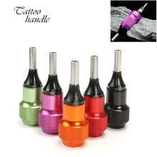 1 шт. держатель для инструментов для нанесения татуировки ручка машины резные Алюминий сплав ручка на замочке; регулируемая Татуировка иглы Length5 цвета