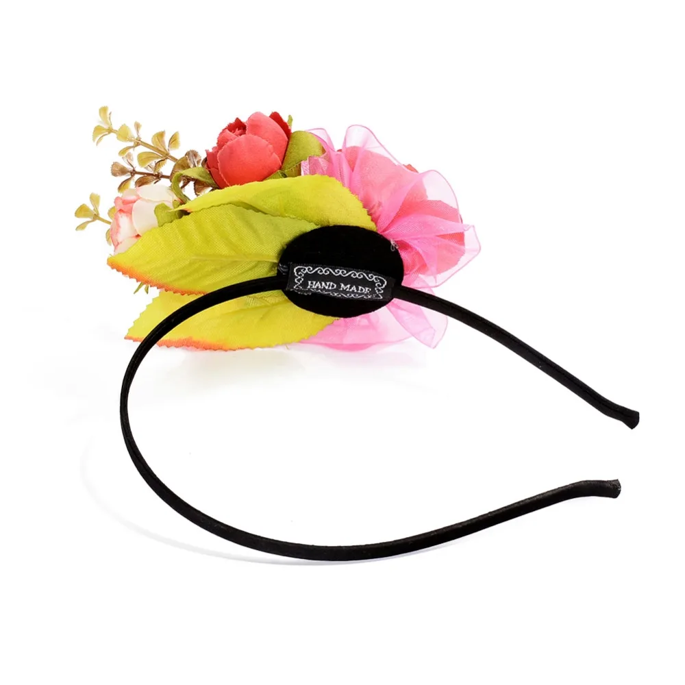 4 Color Leaf Rose Flower Hair Hoop Festival Party Women Headband Hair