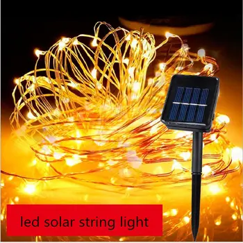 

2pcs/lot LED Solar String Light 5m 10m Solar Powered Copper Wire Outdoor Waterproof Holiday Wedding Christmas Decoration