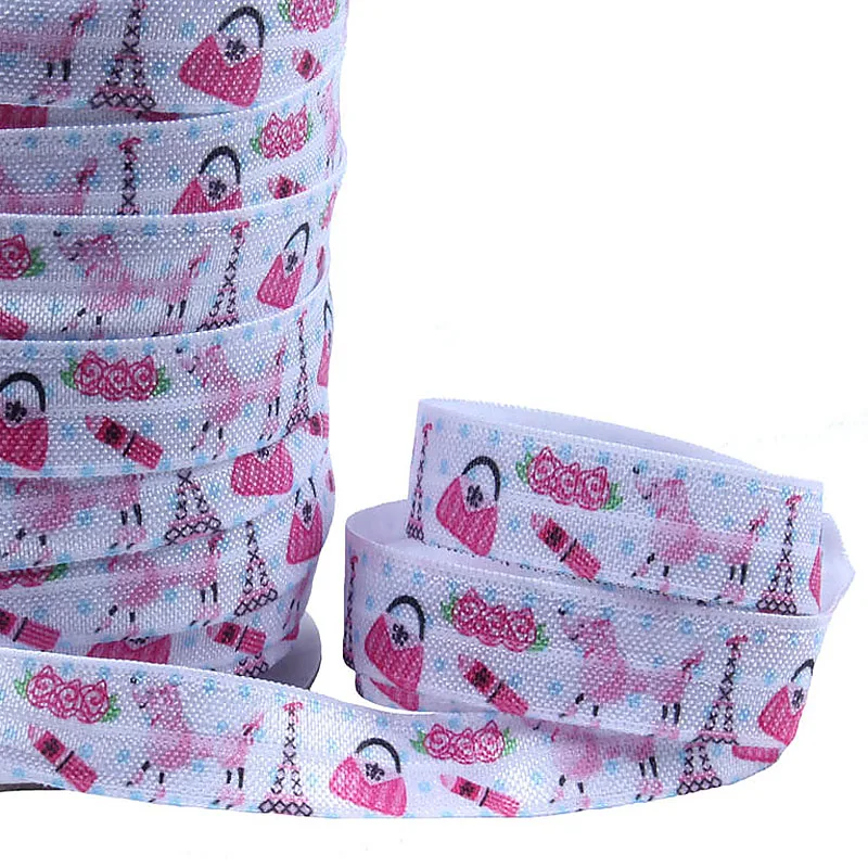 

FLRA ElasticWholesale Poodle Paris printed fold over elastic ribbon