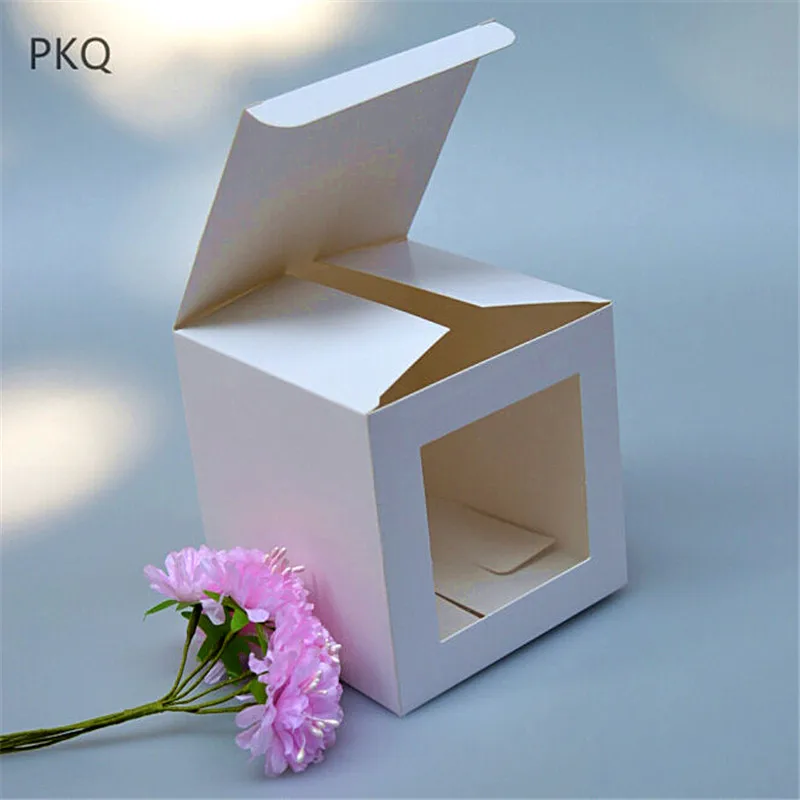 White Paperboard Clear Window Box With Hang Hole For Pack Handsoap Gift Card 