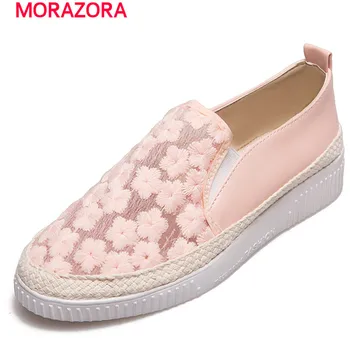 

MORAZORA Spring autumn loafers shoes woman round toe big size 33-43 flats platform shoes fashion comfortable jacobs