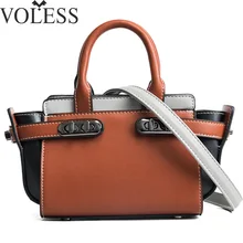 

VOLESS Women PU Leather Handbags Patchwork Tote Bags Trapeze Shoulder Bag Messenger Bag Fashion Ladies Lock Crossbody Bag Female