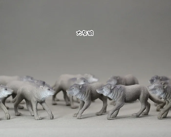 Small solid animal model toy big gray wolf eco-fri...