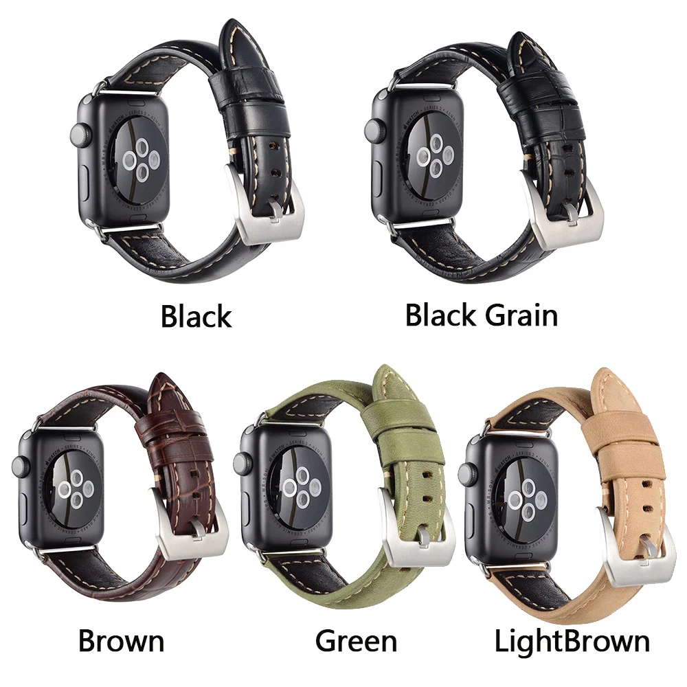 Ремешок из натуральной кожи для Apple Watch 44 мм 40 42 Series 5 4 3 2 1 Sport Edition iwatch 38 мм|Ремешки