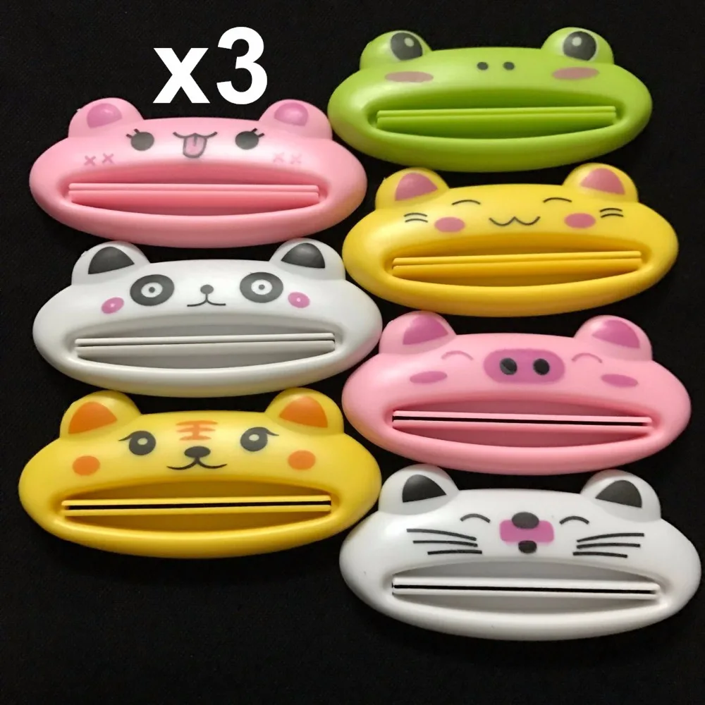 

3Pcs/Set Bathroom Home Tube Rolling Holder Squeezer Easy Cartoon Toothpaste Dispenser Toothbrush Holders