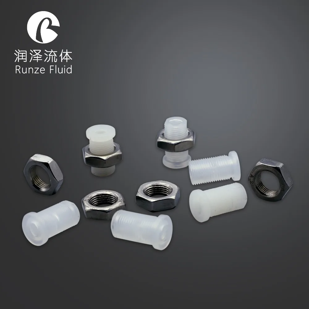 

Natural PP/PTFE 1/4-28UNF Bulkhead Union Fitting Male Thread for Teflon Tubes