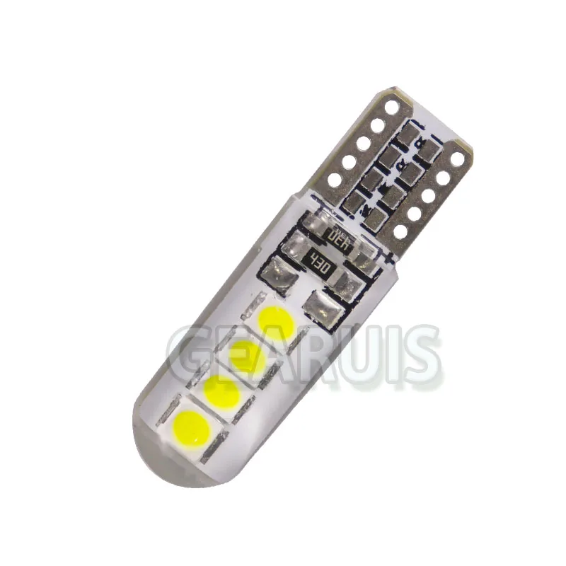 10 шт. T10 силиконовый чехол 8 SMD 3030 светодиодный автомобильный лампочка W5W 192 168