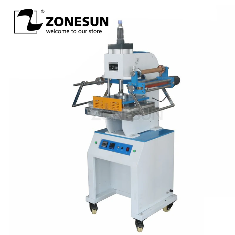 

ZONESUN ZY-819M 300*400mm Pneumatic Leather Cosmetics LOGO Creasing Embossing Machine Heat Press words Hot Foil Stamping Machine