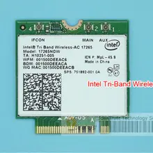 Intel Tri-Band беспроводной-AC 17265 Intel17265 802.11ad 80211.ac 4,7 Гбит/с 867 Мбит/с NGFF M2 Двухдиапазонный 2x2 AC BT4.0 беспроводная карта