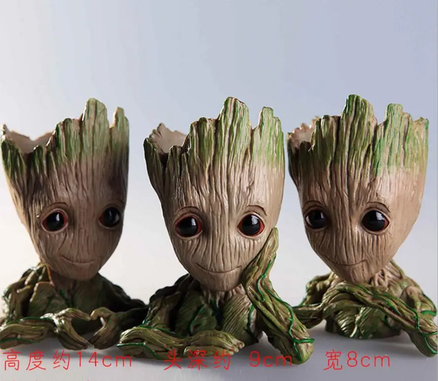 

Baby Groot Flowerpot Flower Planter Action Figures Tree Man Cute Model Toy Pen Pot Garden Pot Galaxy Guard Decoration