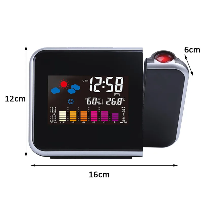 Проекционный будильник с метеостанцией термометр Дата дисплей USB зарядное устройство Повтор светодиодный цифровой проекционный часы 10