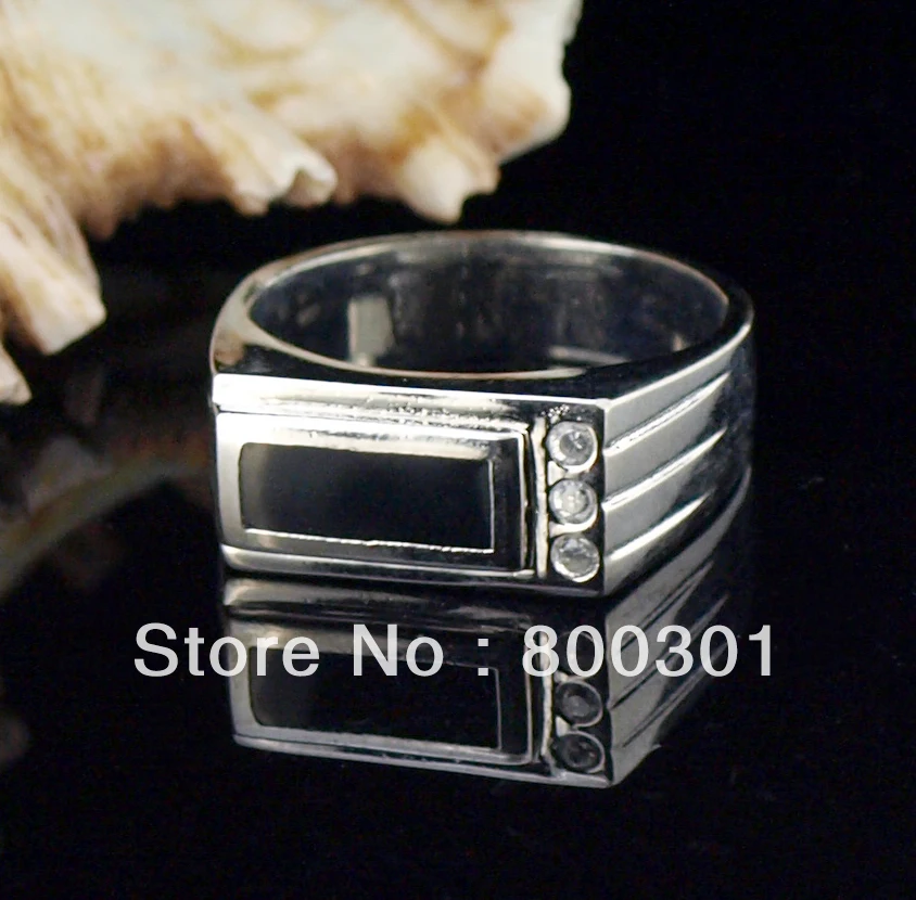 

30965 black stone ring for men