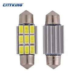 2 шт./лот гирлянда 36 мм 39 мм 42 мм 5630 5730 Гирлянда SMD 9LED Canbus Ошибка Бесплатный LED Купол Лампочки плафон белый свет фестона