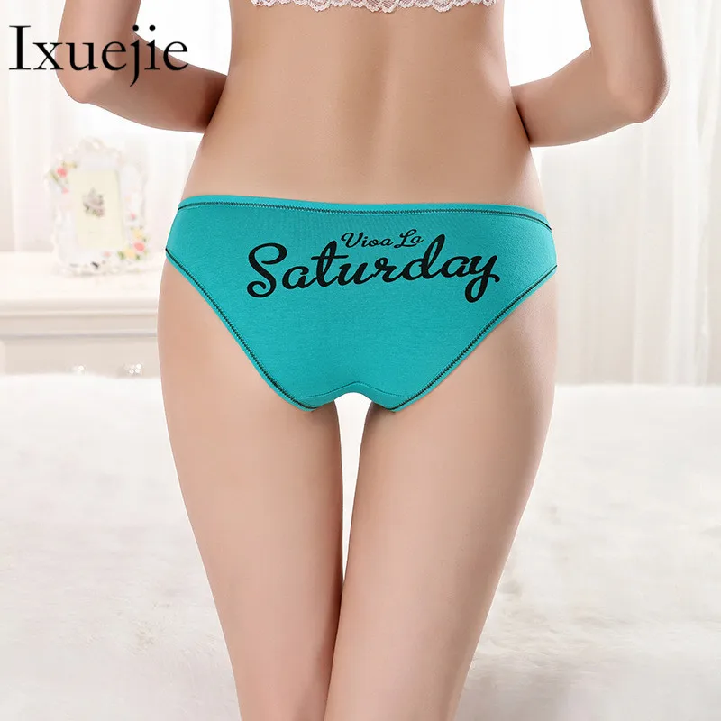 7pcs/lot Women Cotton Week Underwear Low Waist Briefs Fashion Briefs Ladies Panties