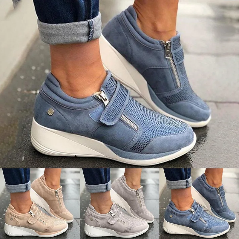 Loozykit drop shipping Women's flats Fashion Breathable Casual Sports Pure color Platform Shoe Sneaker hot sell