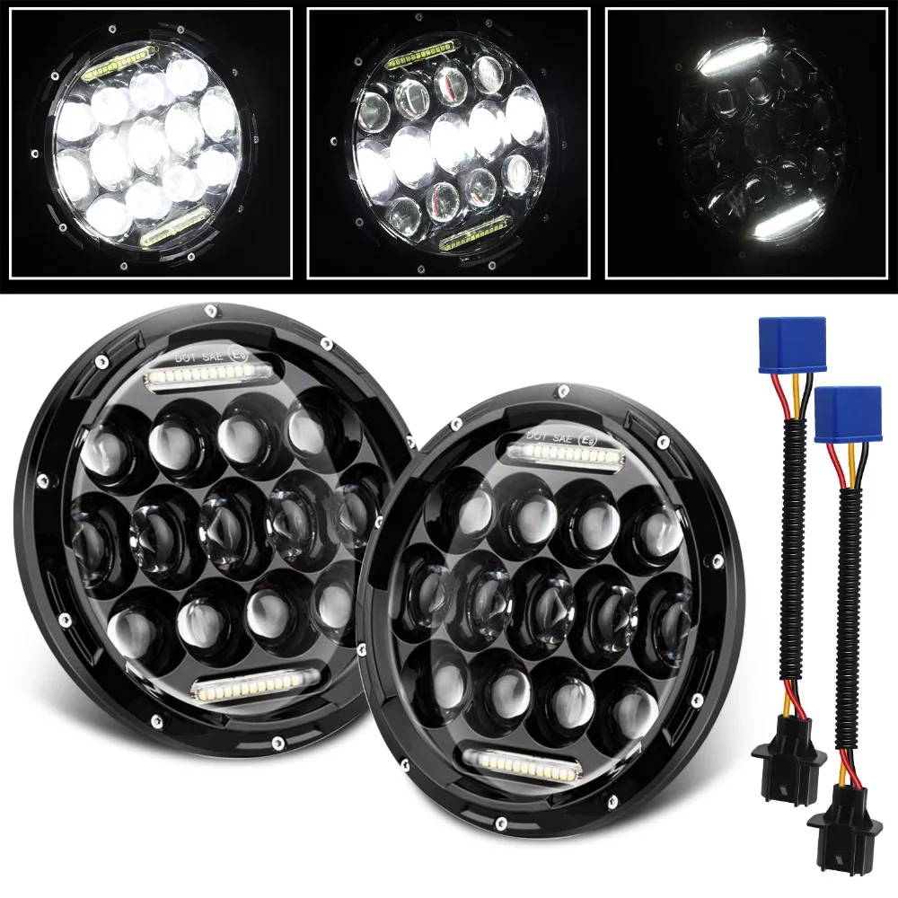 

CO LIGHT 7" 75W LED Headlight Hi/Lo Beam DRL H4 H13 12V LED Headlamp for Harley Jeep Wrangler Hummer Lada Niva Car Driving Light