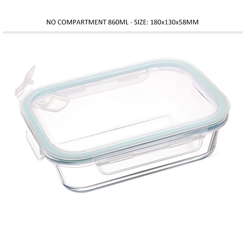 Glass Meal Prep Container Locking Lids Food Container Airtight Lunch Box Compartment Food Storage Container Microwave Safe 5