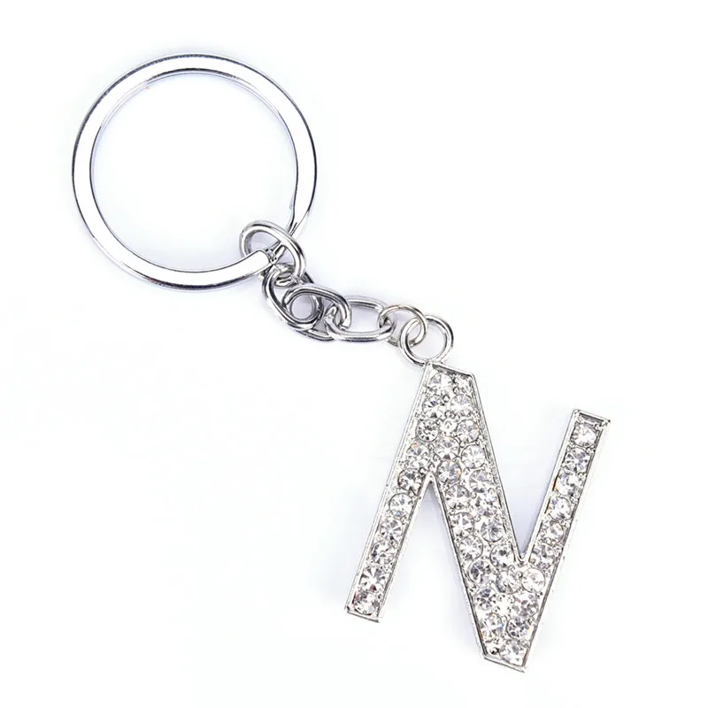 Rhinestones Alphabet Keyring 26 Letters Initial Key Ring Chains Unisex Keychain Bag Pendant Jewelry Ornament Crystal|Брелоки| |