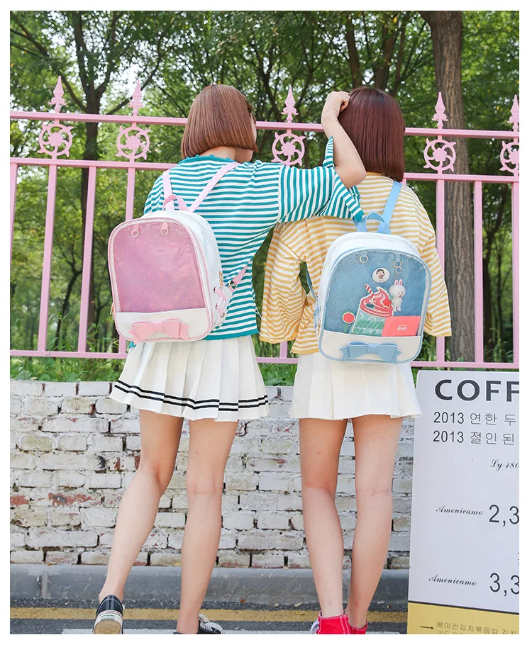 Прозрачные женские рюкзаки Харадзюку с бантом Itabags, школьные сумки для девочек-подростков, дизайнерская сумка Ita, сумка для книг, Bolsa