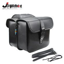 2x Universal Motorcycle Saddle bags Cruiser Side Storage Tool Pouches For Harley