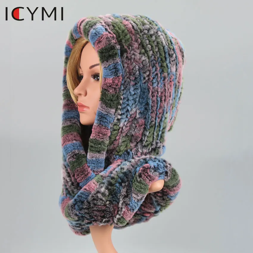 Женская Шапка бини из натурального меха кролика рекс|Женские Skullies и шапочки| |
