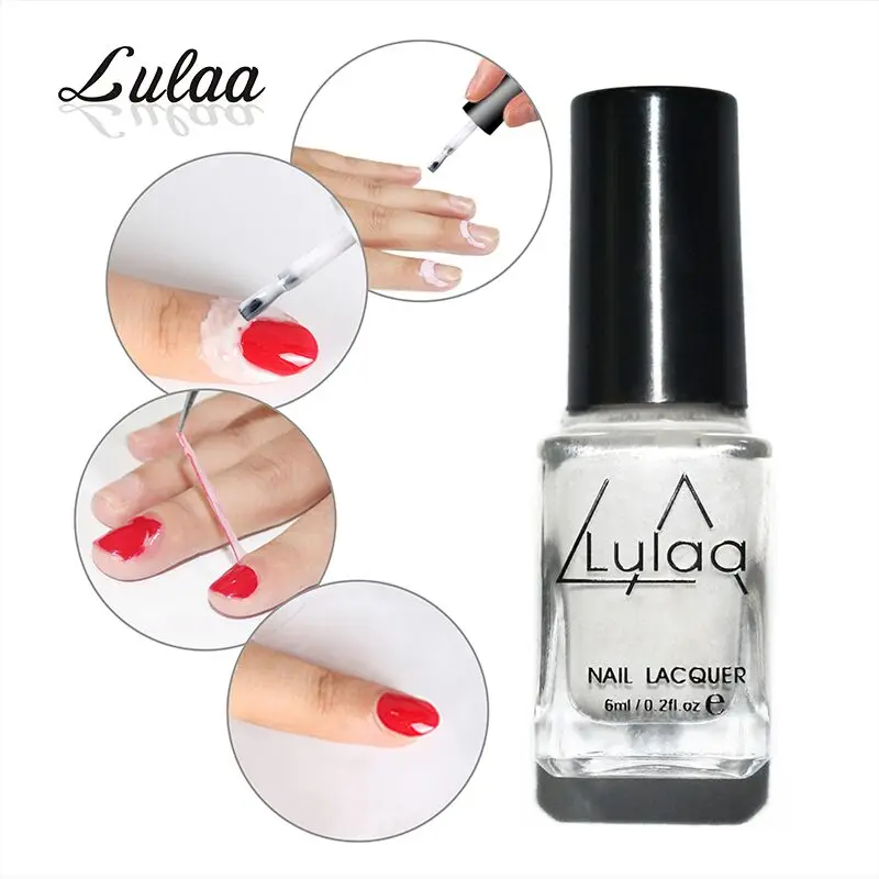 LULAA White Nail Art Tape Latex Tape & Finger Skin Protected Liquid Palisade Easy Clean Base Coat Care Nail Polish Women