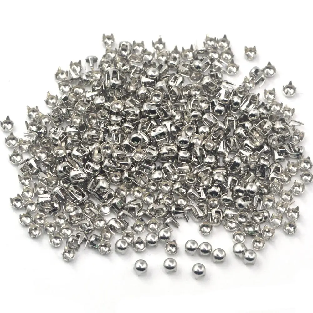 

KALASO 500Pcs 3mm Wholesale Dome Stud Claw Rivets DIY Craft Supplies Leathercraft Handmade Accessories Shoe Bag Belt Garment