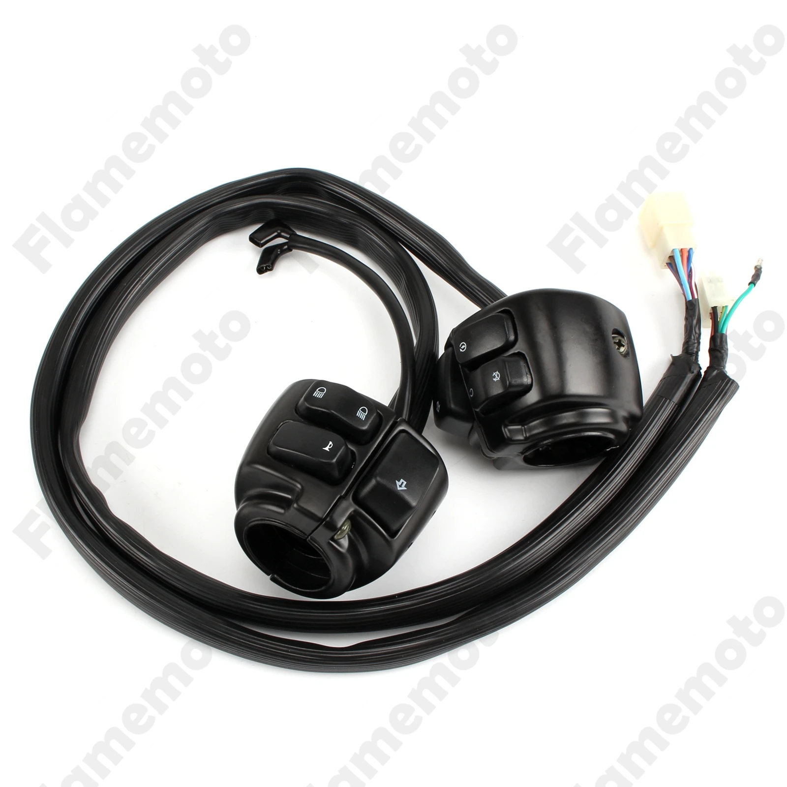 

Motorcycle Accessories Handlebar Switches Control Kit For Harley Sportster XL Dyna Softail V-Rod +OEM Harness Black UNDEFINED