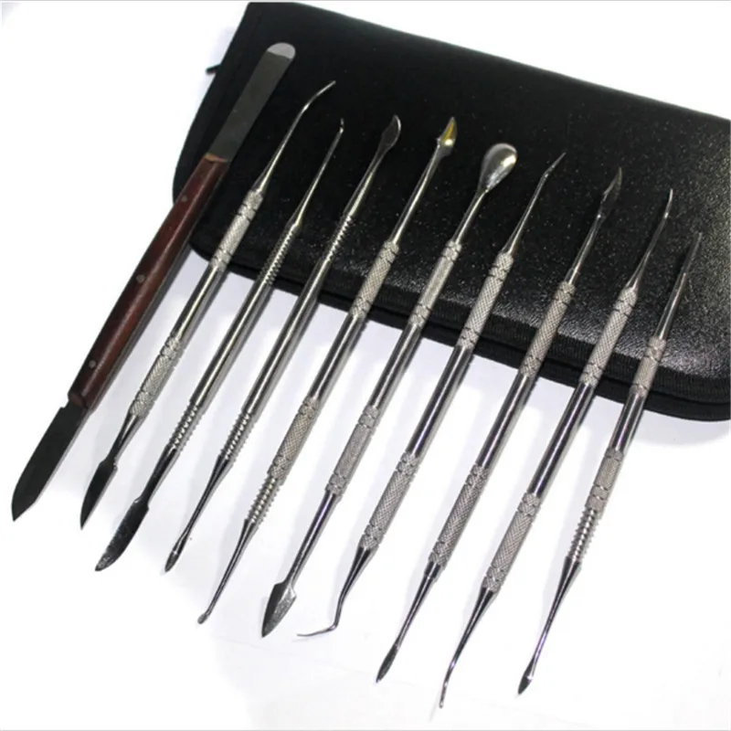 10pcs Teeth Wax Carving Instrument Set Dentist Lab Tools Stainless