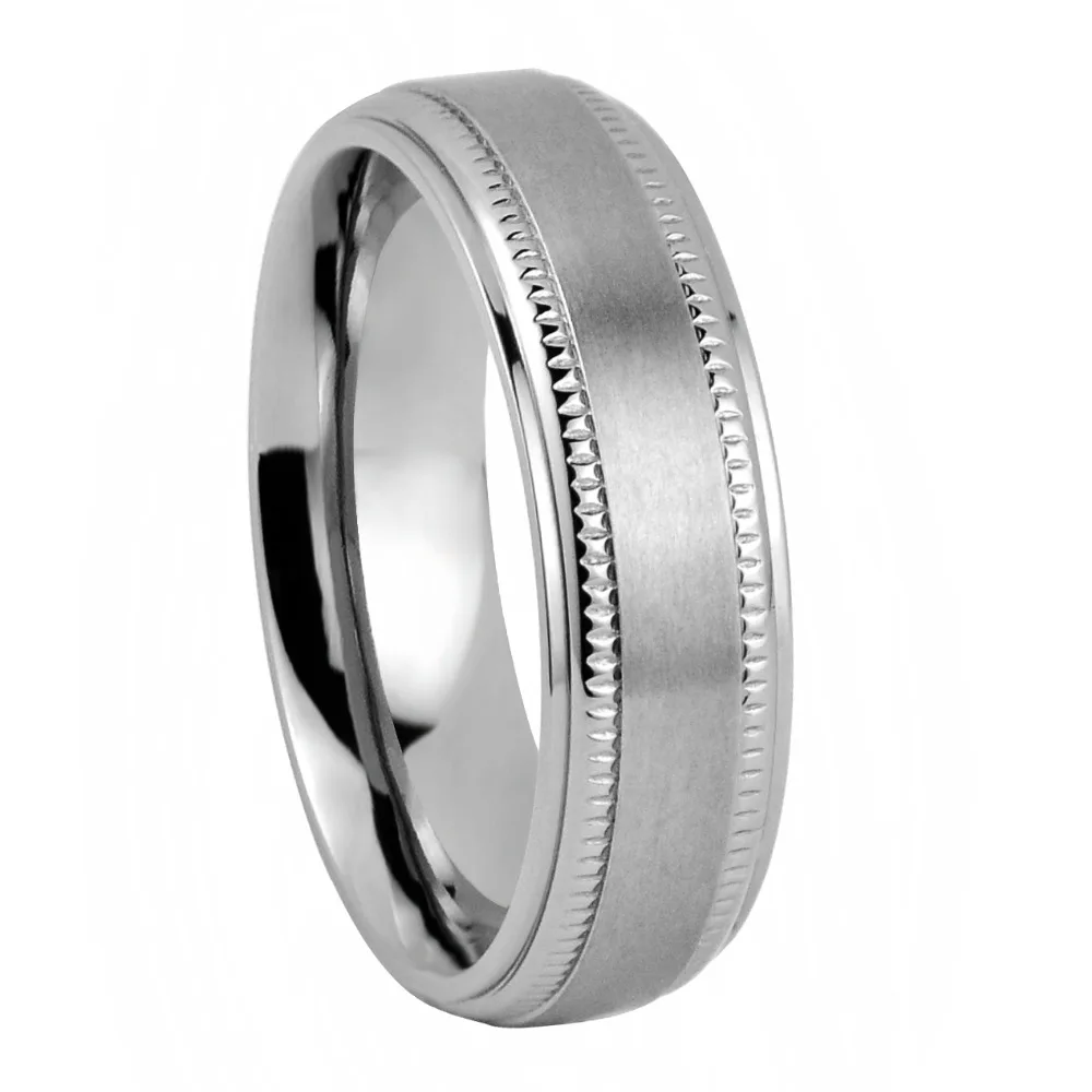 

7mm Titanium Fashion Simple Brushed Rings For Man or Woman Gift