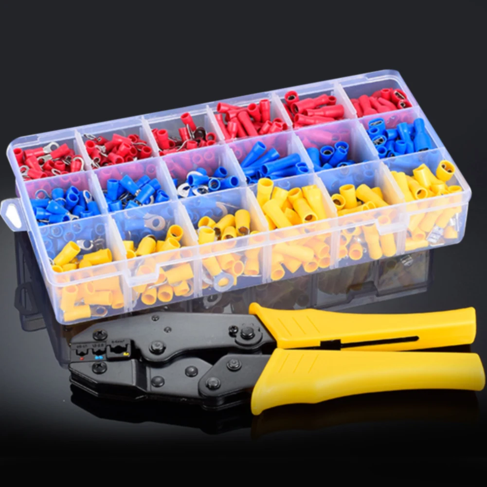 

Self Adjustable Connector DIY Pressure Wire With Terminal Manual Crimping Plier Set Mini Cutting Ratchet Tool Electric Insulated