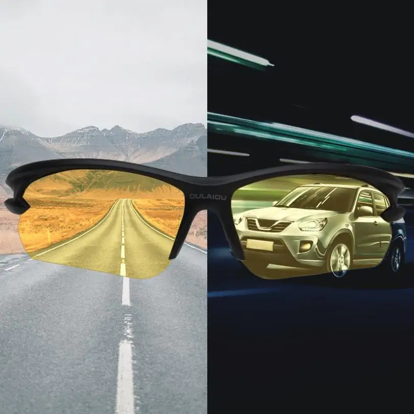 

Night Vision Yellow Lens Sunglasses Men Sport driver Goggles Comfortable Man Windproof Sun Glasses UV400 Eyewear