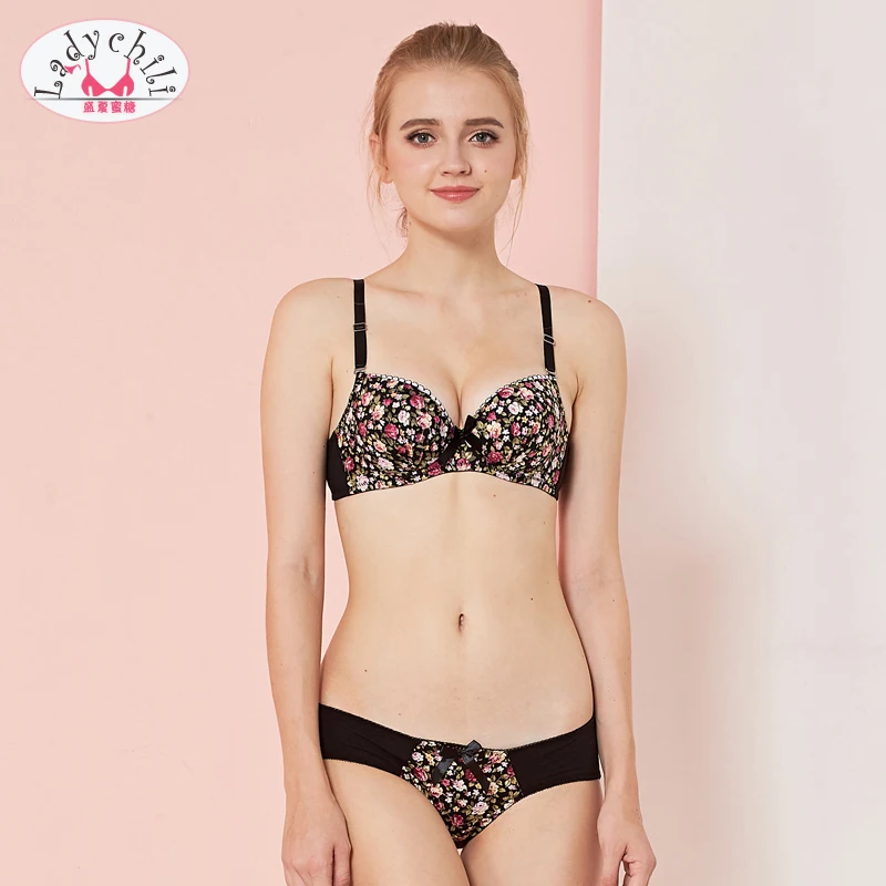 Комплект женского Бесшовного нижнего белья с цветочным принтом N5|conjunto lingerie|bra and