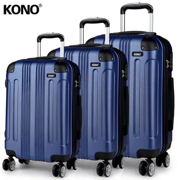 

KONO Suitcase Rolling Hand Luggage Set Carry on Trolley Case Travel Bags 4 Wheels Spinner Hardside ABS 20" 24" 28" YD1777L