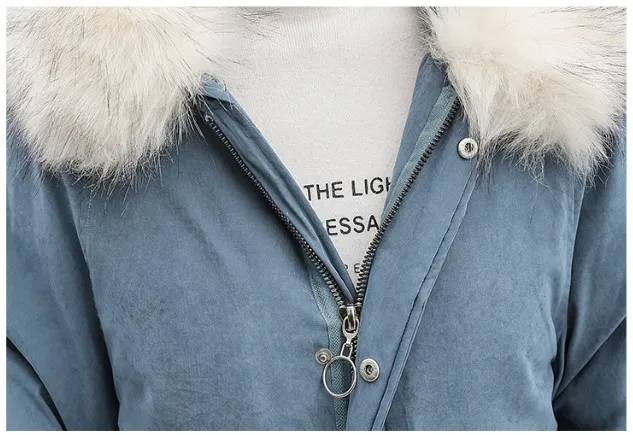 Fashion Thicken Women's Winter Long Coat With Fur Hooded Big Pockets Women Overcoat Oversize Warm Womens Parkas YT50147