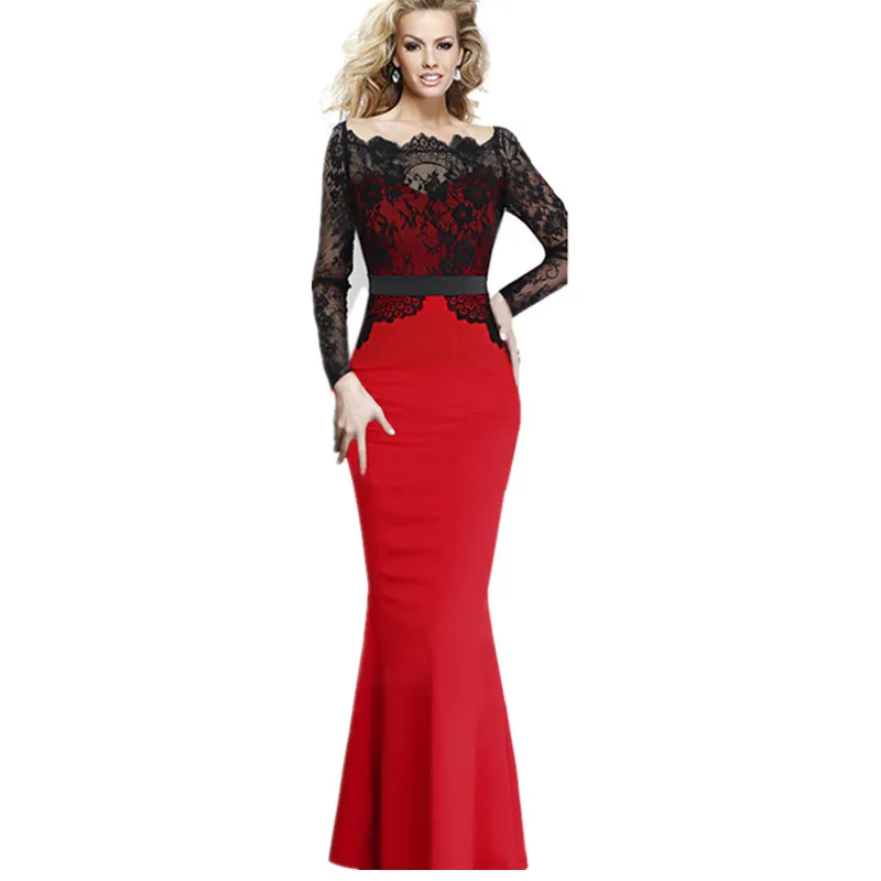 red dress with black lace