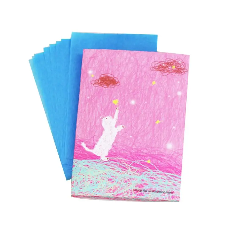 

50Pcs/Set Tissue Makeup Cleansing Oil Absorbing Face Paper Cute Cartoon Pencil Drawing Printed Box Absorb Blotting Facial Cleans