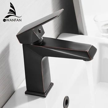 

Basin Faucet Retro Black Faucet Taps Bathroom Sink Faucet Single Handle Hole Deck Vintage Wash Hot Cold Mixer Tap Crane 588006
