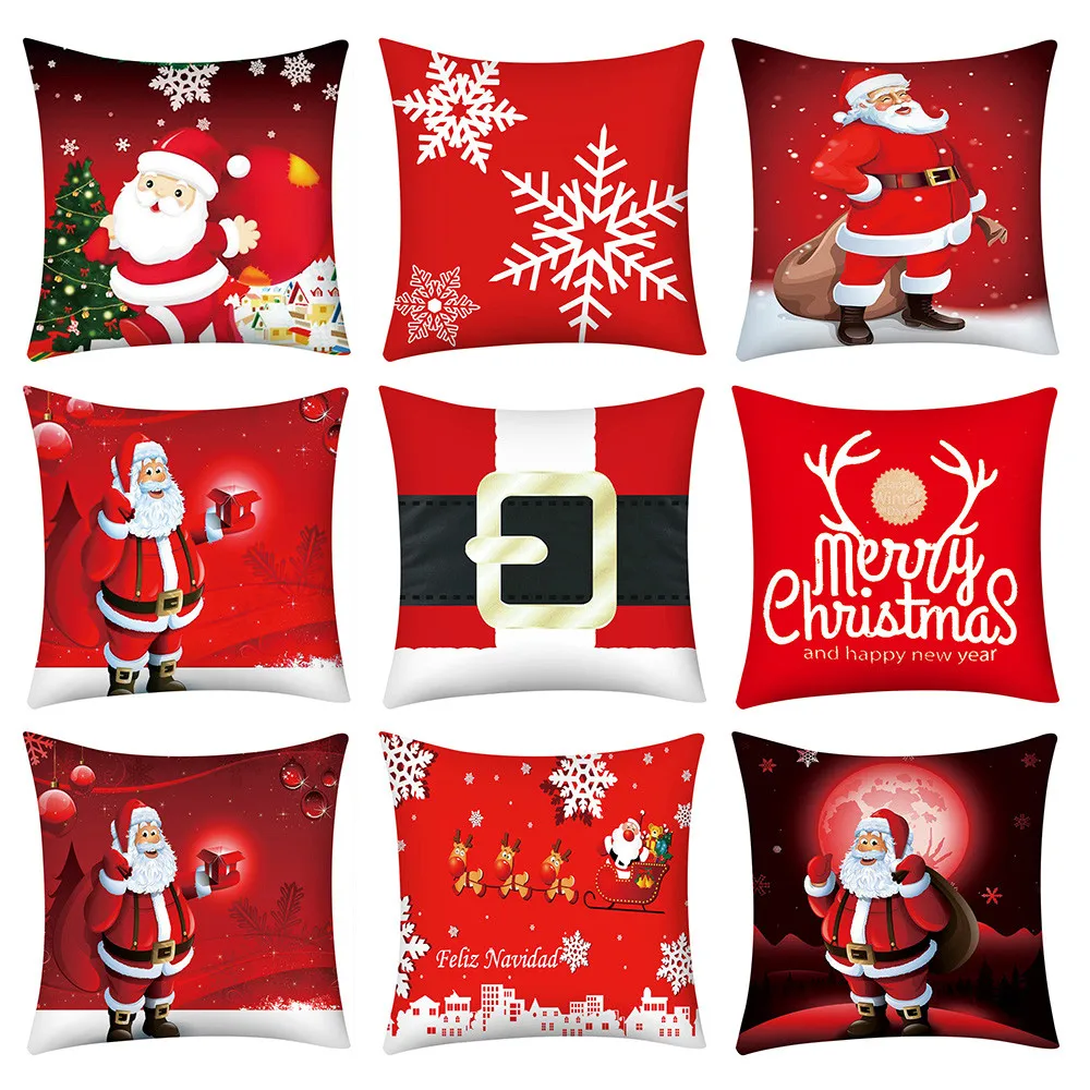 Счастливого Рождества печать подушка чехол полиэстер диван-подушка для автомобиля домашний декор диванных подушек Чехлы Декоративные