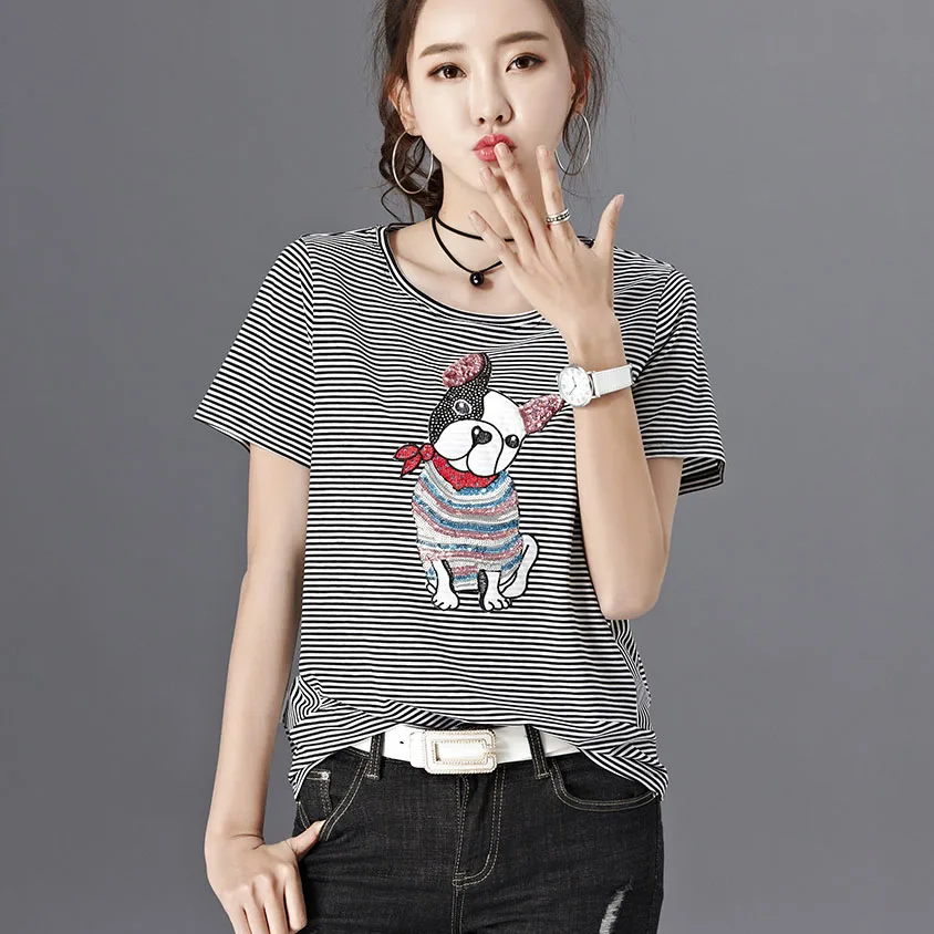 BOBOKATEER camisetas divertidas talla grande camiseta mujer camiseta animal algodón verano top camisetas mujer verano 2018 camiseta mujer