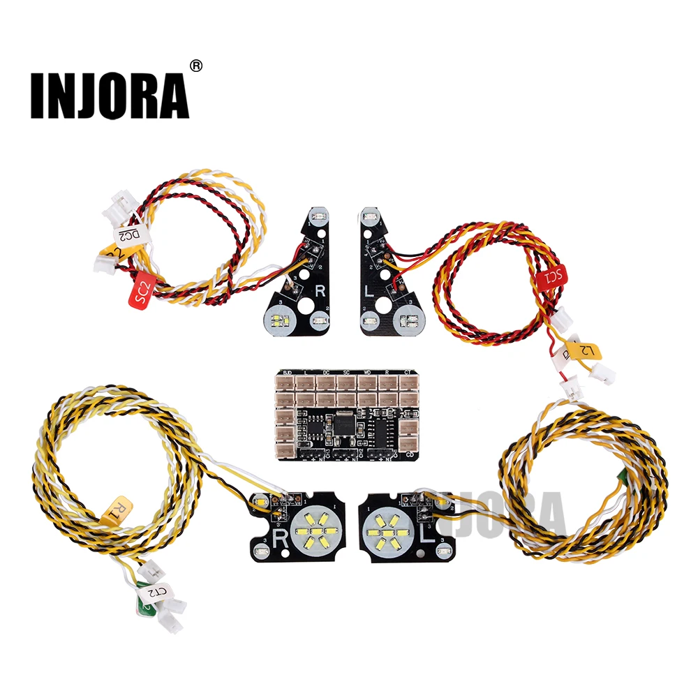 Goedkoop INJORA TRX4 RC Auto Voor Achter LED Verlichting Lamp Groep voor 1 10 RC Crawler Traxxas TRX 4 Defender