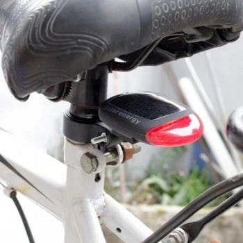 

Bike Cycling Lights Waterproof Solar charging Bike Taillight Safety Warning Light Bicycle Rear Bycicle Light Tail Lamp